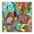 Abstract textile art - mounted - nature - needlework - letterbox gift