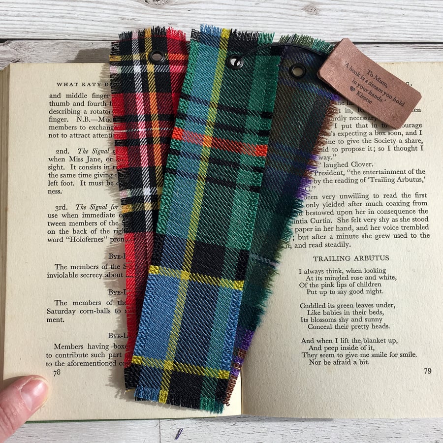 Personalised Tartan Bookmark - Folksy