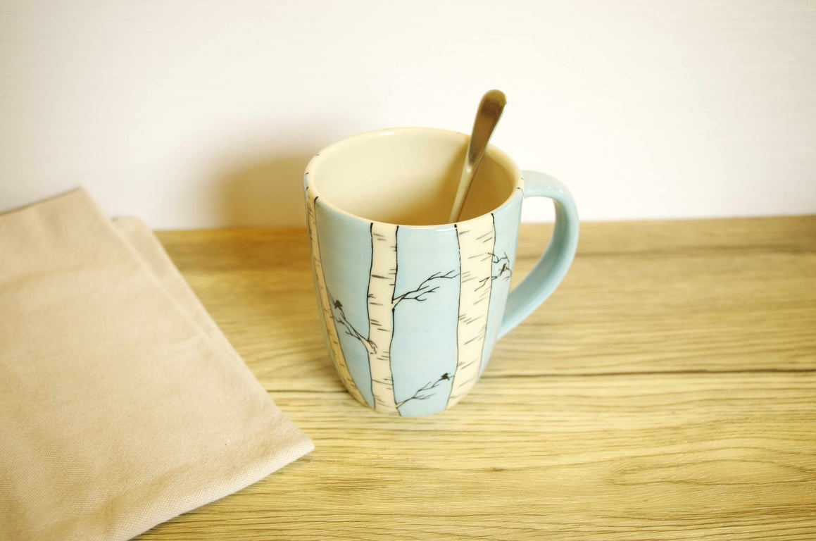 Mug - Birch Trees and Birds