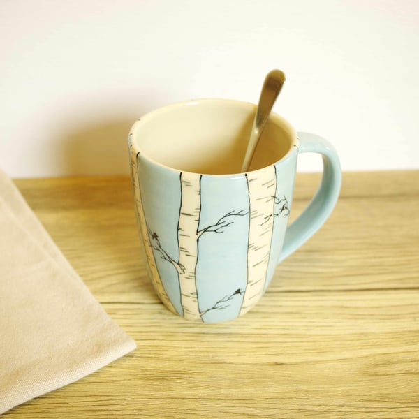 Mug - Birch Trees and Birds