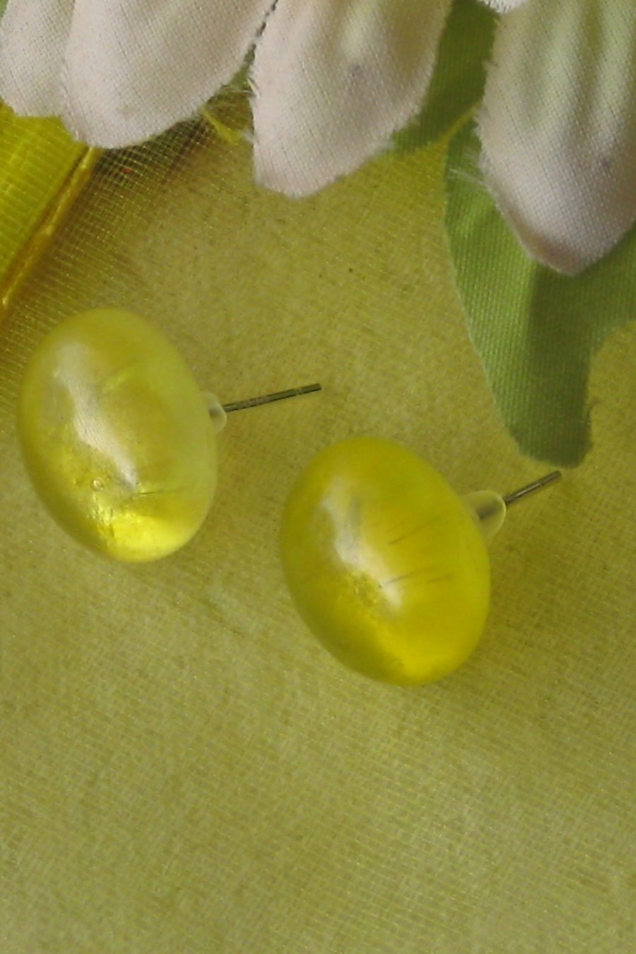 Fused glass stud earrings