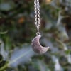 Crescent moon pendant in recycled silver