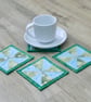 Coaster set - Four Winter frost and snowflake glittery.  - Image 1