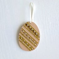 Easter egg decoration - hanging jewelled egg, handmade