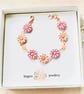 Sterling Silver, Rose Gold Plated Daisy Bracelet  - Image 1