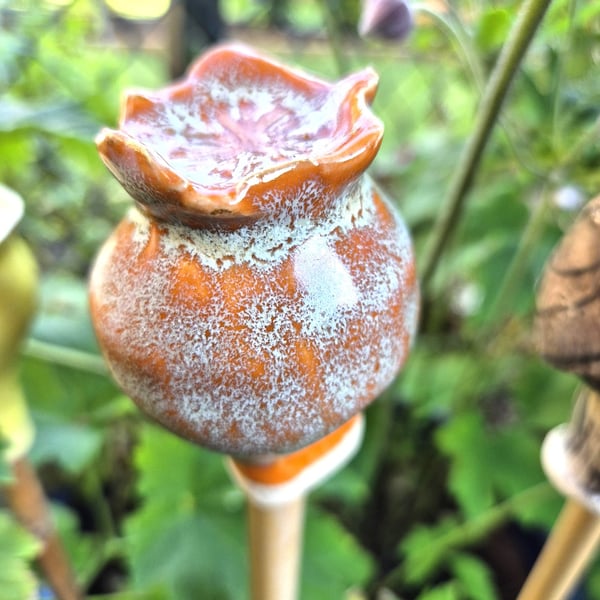 Stoneware Cane Topper – Nature Inspired