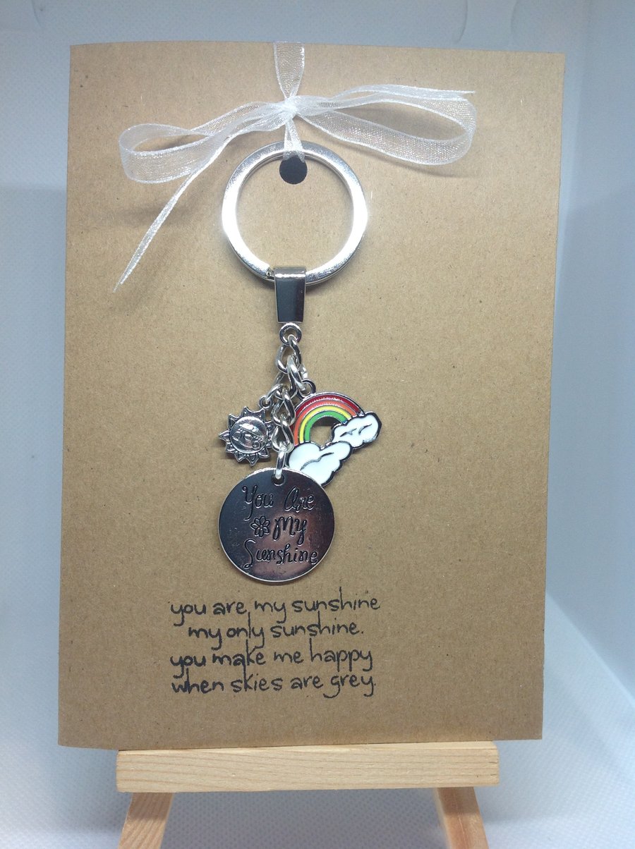 keyring attached to a Kraft greetings card