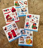 Fountain Pen Themed Mini Sticker Sheets with Cute Otter and Bear