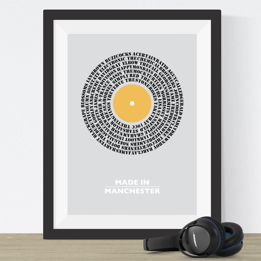 Made in Manchester Music Print