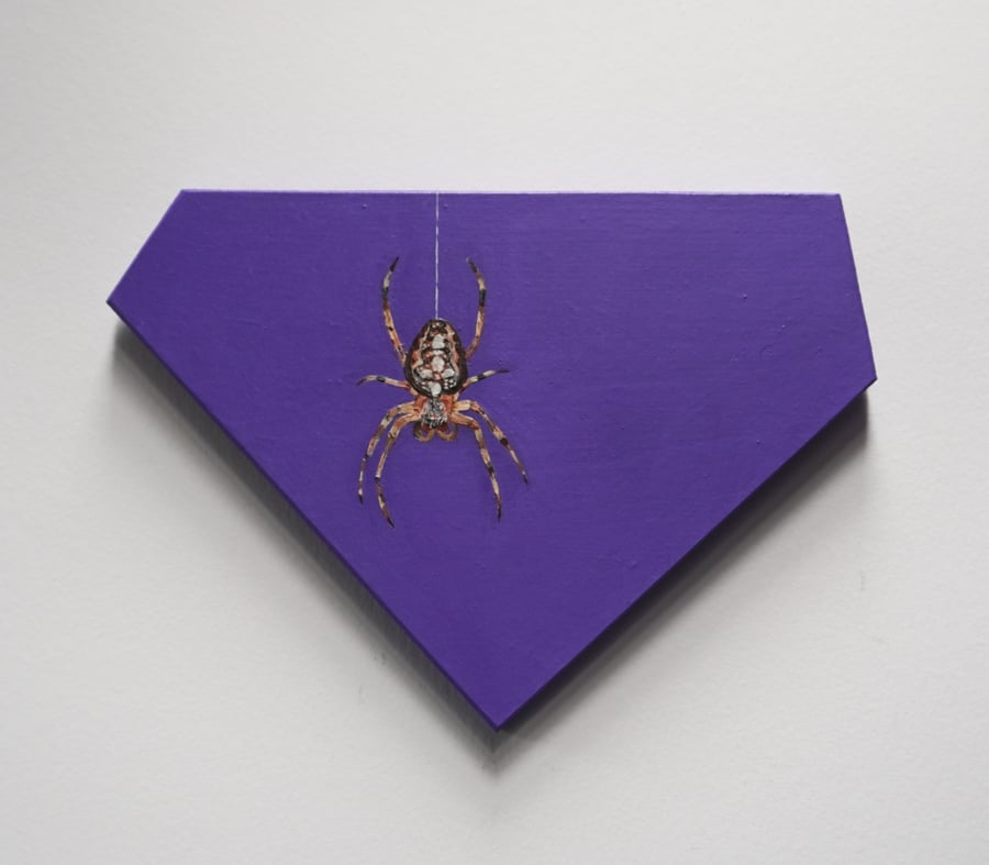 Gothic spider insect original art acrylic painting modern purple artwork 