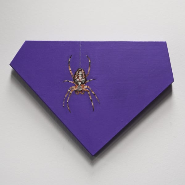 Gothic spider insect original art acrylic painting modern purple artwork 