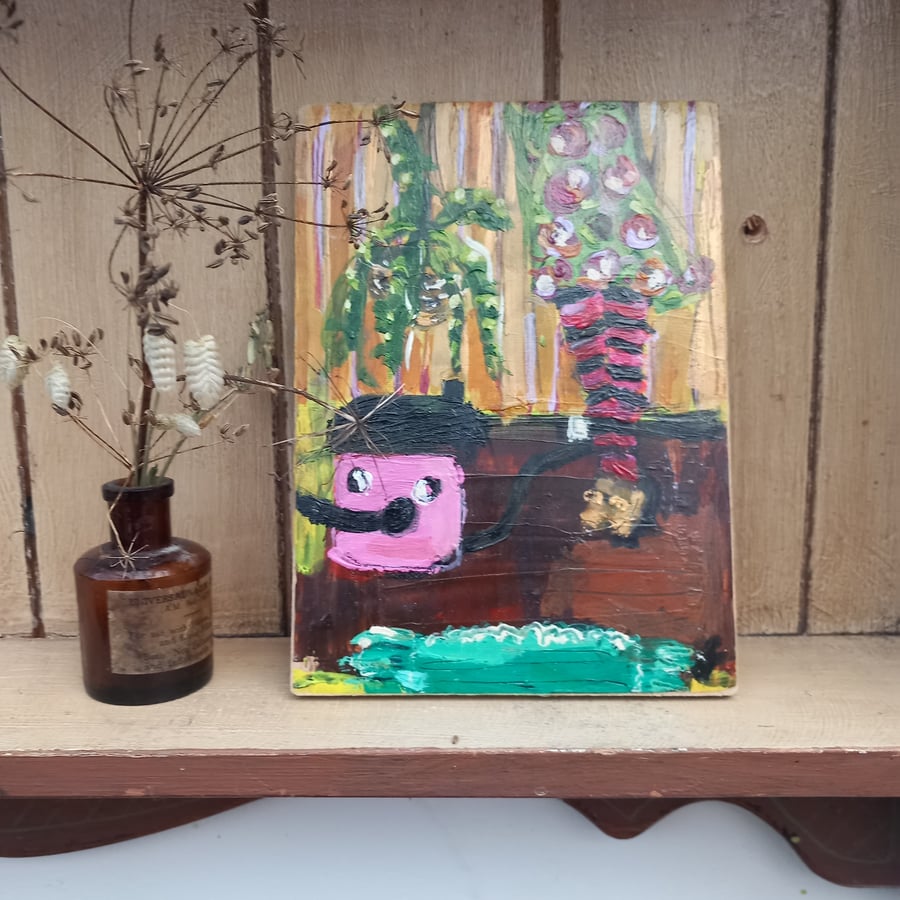 A fun Mixed media painting .