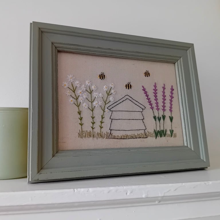 Hand Embroidered Framed Picture