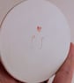 Handmade Pink Candle Holder with Tiny Robin Bird , Pottery for Christmas - Image 9