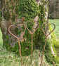 Wiggly Garden Hearts Hand Forged Plant Supports Love Heart Ornament Rustic 58cm