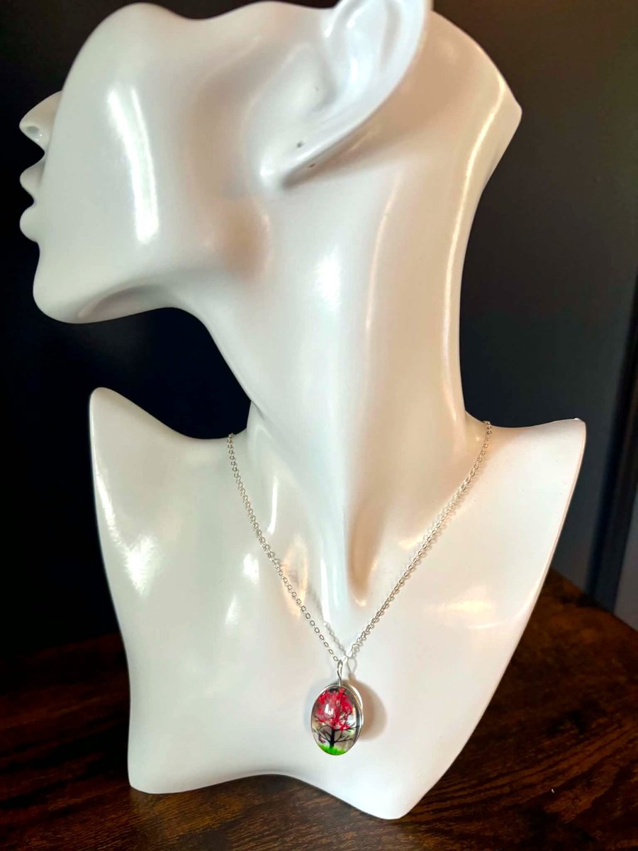 Handmade Resin Blossom Tree Necklace