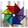 Rainbow Wheel Suncatcher Stained Glass Spectrum