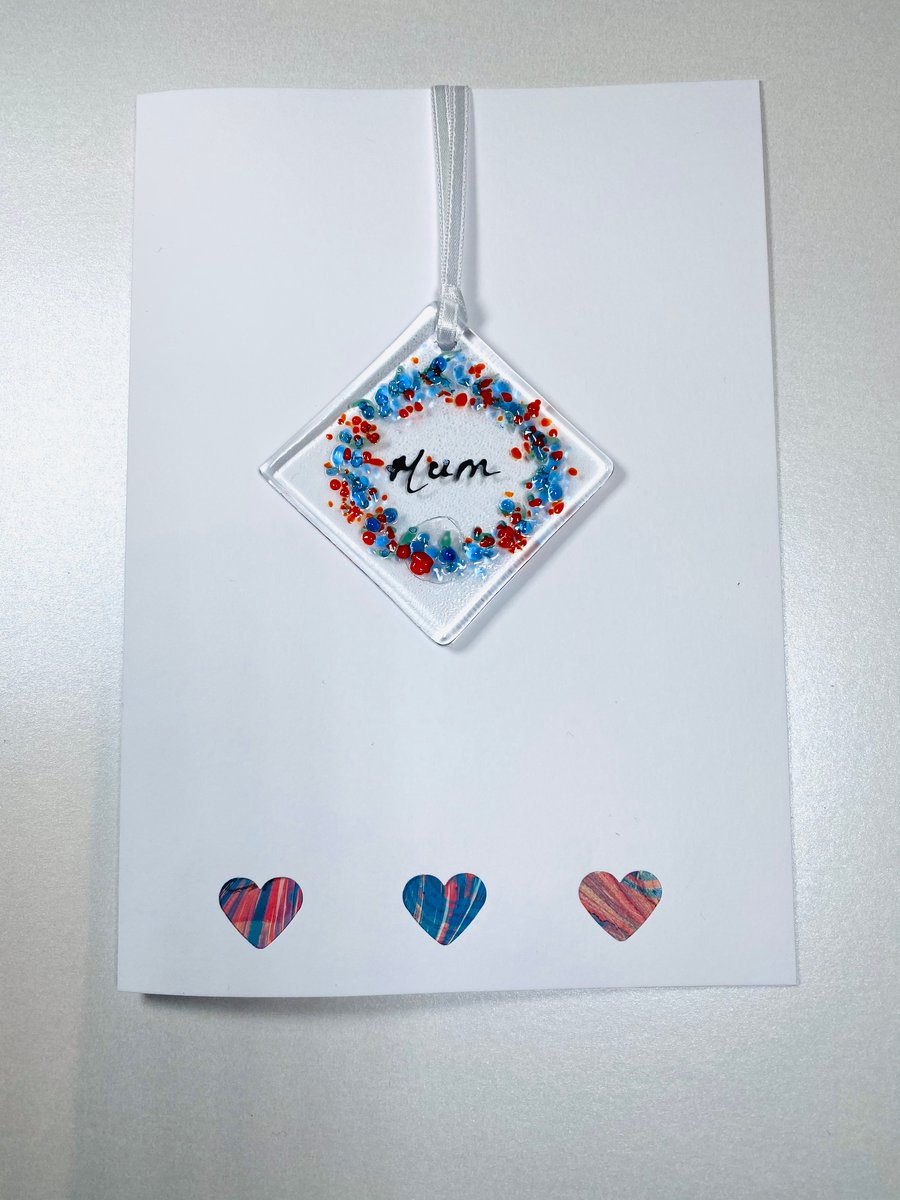 Fused glass keepsake Mother’s Day card