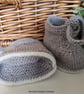 Baby Boy's Tie 95% Merino Wool Booties 0-3 months size  - Image 5