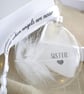 Sister Memorial Round Feather Bauble, In Memory of Sister, Round Glass Christmas - Image 3