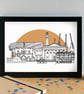 Southampton Landmarks Skyline Art Print - Image 1