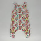 Summer Ice Cream Doughnut print cotton jersey handmade baby dungarees