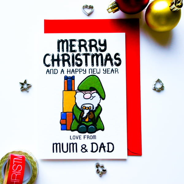 Christmas Card Gonk Nordic Gnome Xmas Festive Scandinavian Personalised Card