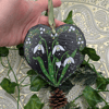 Snowdrop hand-painted slate heart Christmas decoration 