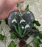 Snowdrop hand-painted Christmas slate heart decoration  - Image 1