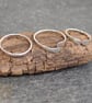 Set of three sterling silver rings with hammered texture - Image 5