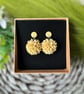 Pastel Yellow Hydrangea Polymer Clay Flower Earrings