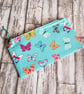 Colourful Butterfly Print Zipper Pouch - Multi Use Zipped Organiser