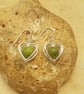 Green Jade heart earrings. Sterling silver 2nd anniversary gemstone - Image 2