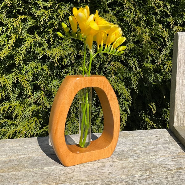 Handcrafted Beech Wood Sculptural Vase