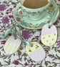 Afternoon Tea, Tea Room "Rose" - hand painted hanging decorations (set of 3)