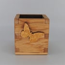 Small open wooden trinket box - Butterfly