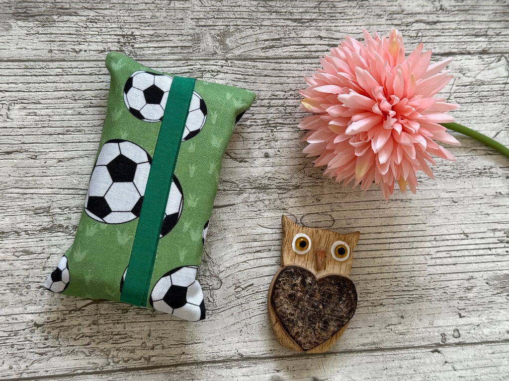 Fabric Football Pocket Tissue Holder - Travel Tissue Case - Reusable