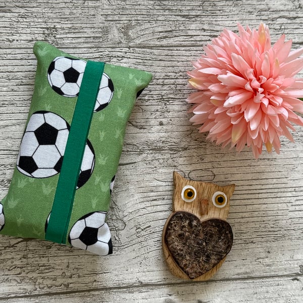 Fabric Football Pocket Tissue Holder - Travel Tissue Case - Reusable
