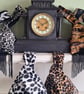 Animal Dalmatian print faux fur fabric Japanese Knot bag with 13cm black tassel  - Image 6