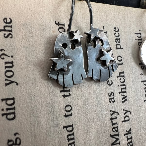 Ghost earrings for a glamerous and fun halloween - sterling silver