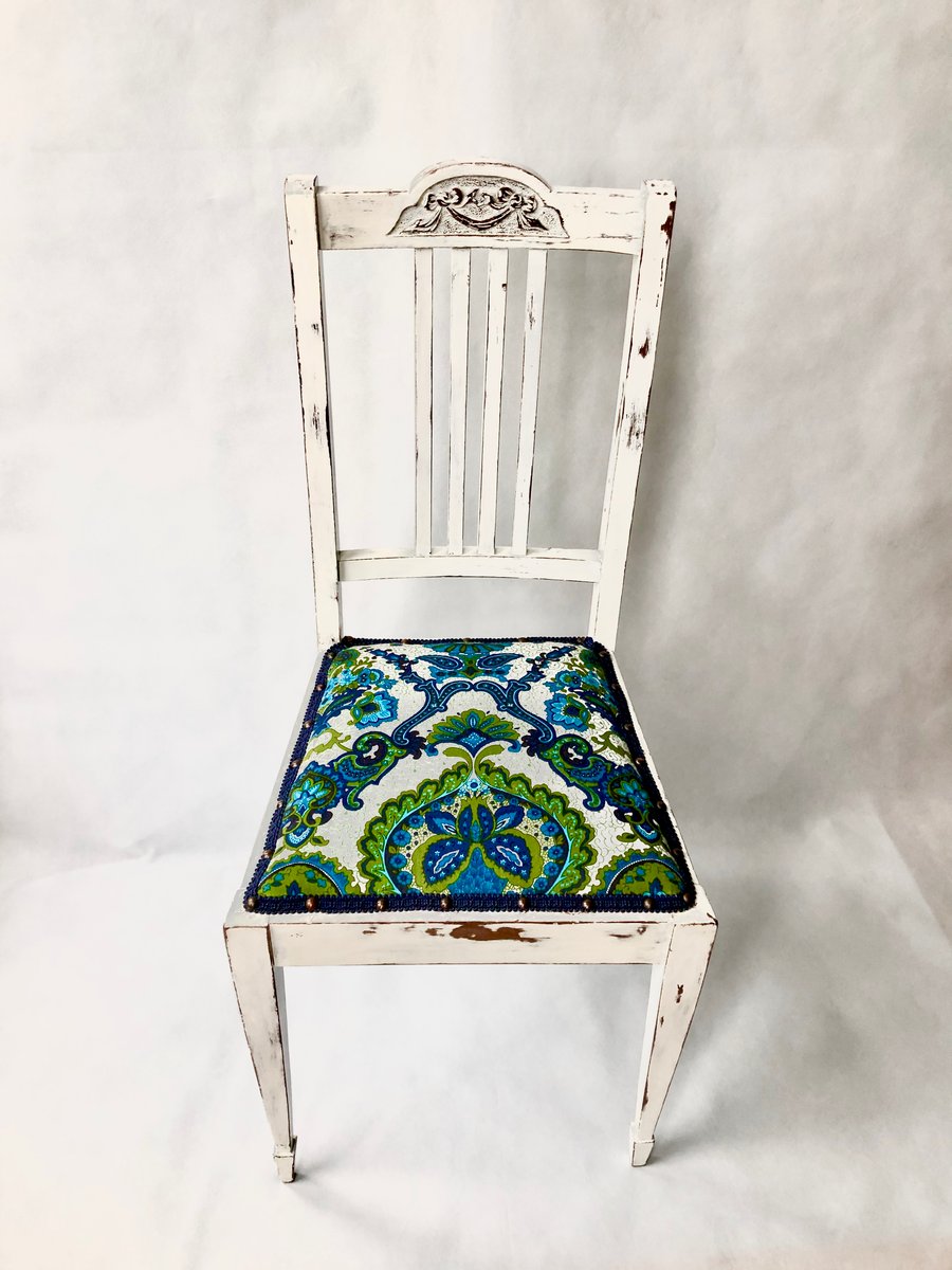 Antique chair with Paisley Pattern Seat