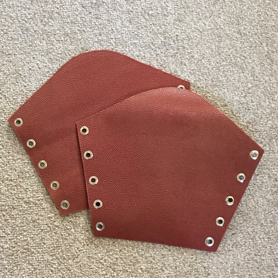 Lg Pair of Textured TerraCotta coloured Leather Bracers (sold with lacing)