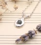 Handmade Organic Silver and Sapphire Necklace, Molten Silver Necklace  - Image 7