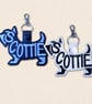 Scottie Dog Keyring - Dog Silhouette Word Art Accessory