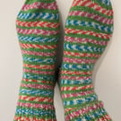 Ladies Hand Knitted Christmas Socks in Fairy Lights Sparkle
