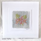 HAND EMBROIDERED FLORAL GREETINGS CARD
