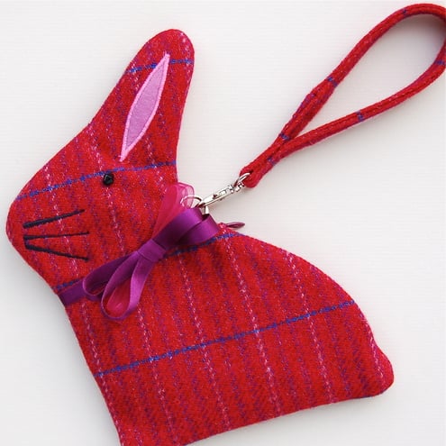 Pink Tweed Bunny Purse