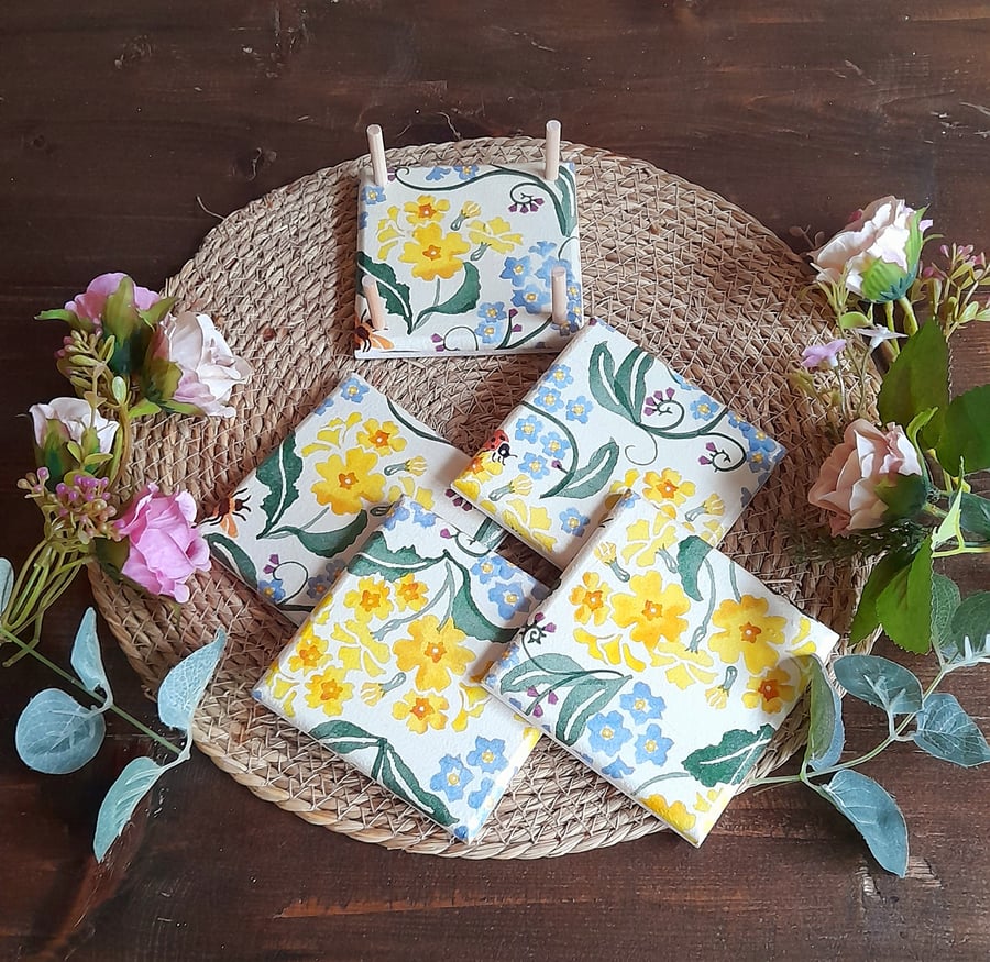 Set of 4 Coasters & Matching Stand