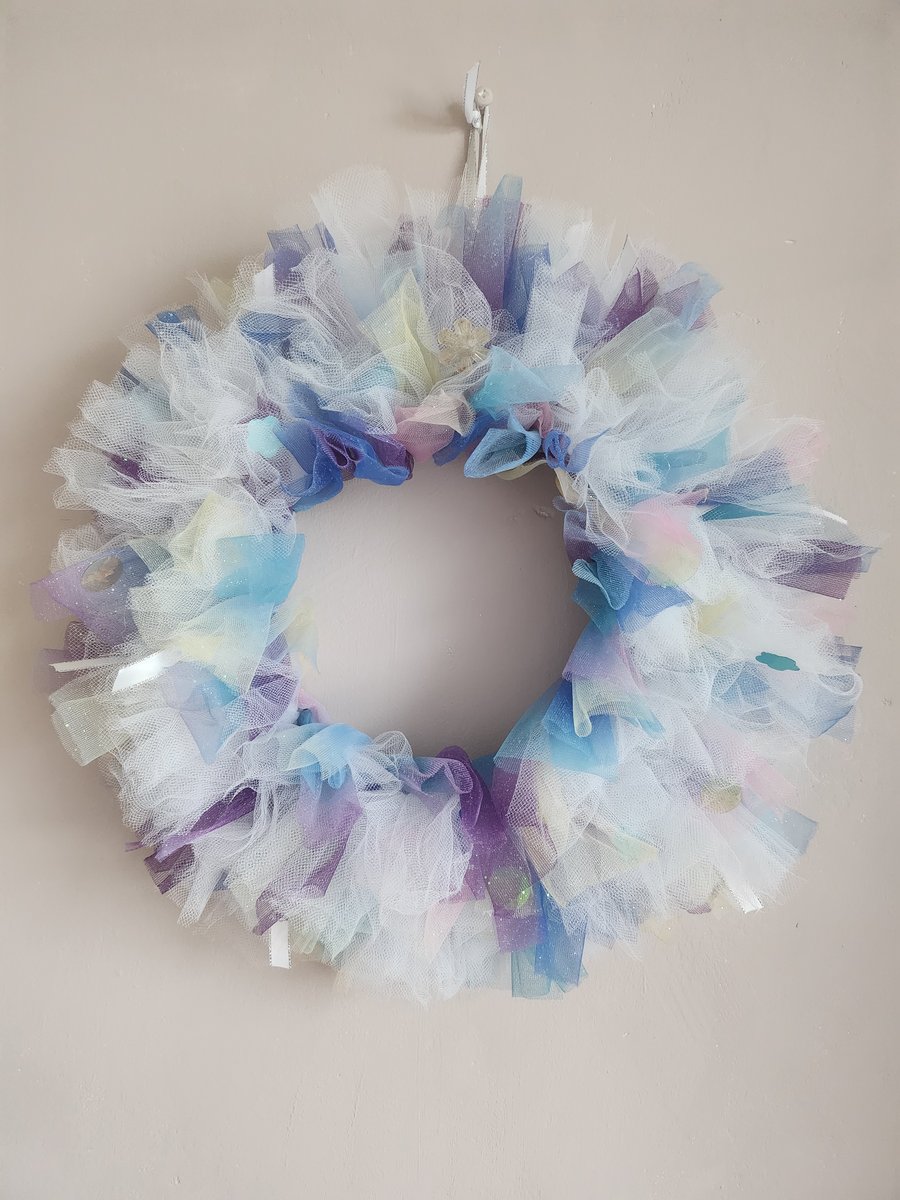 Multi-Coloured Pastel Tulle Wreath