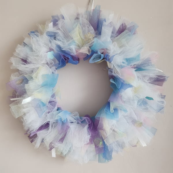 Multi-Coloured Pastel Tulle Wreath
